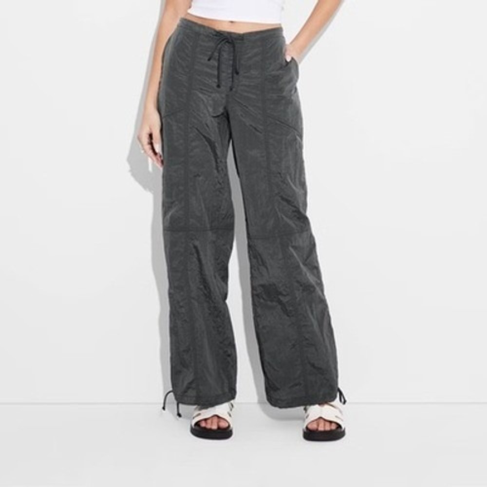 Wild Fable Women Green Cargo Pants Drawstring Relaxed Parachute Lightweight XXS